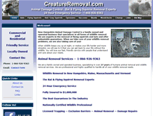 Tablet Screenshot of creatureremoval.com